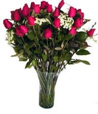 SKU 41 Red Roses (2 docen fresh premium roses) on glass vase