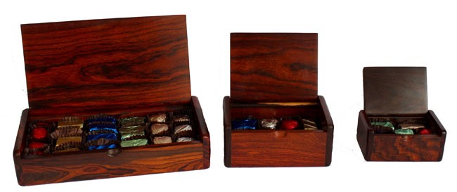 Cocobolo Box plus chocolates 3 pieces